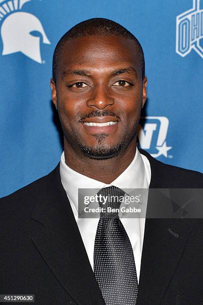 Plaxico Burress attends The Big Ten Network Kick Off Party at Cipriani 42nd Street on June 26, 2014 in New York City.