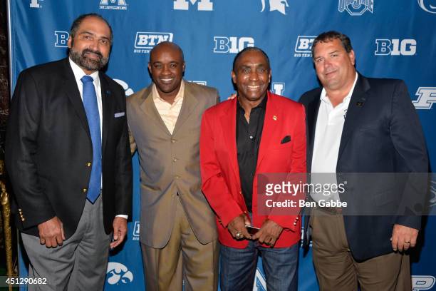 Franco Harris, Ki-Jan Carter, Johnny Rodgers and Brady Hoke attend The Big Ten Network Kick Off Party at Cipriani 42nd Street on June 26, 2014 in New...