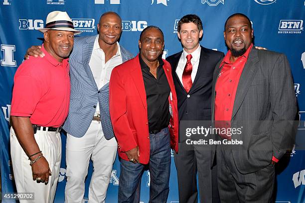 Mike Rozier, Eddy George, Johnny Rodgers, Eric Crouch and Ron Dane attends The Big Ten Network Kick Off Party at Cipriani 42nd Street on June 26,...