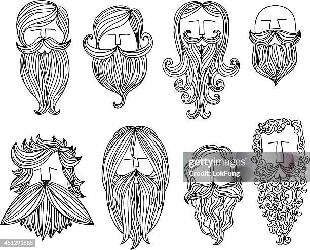 illustrations, cliparts, dessins animés et icônes de homme avec différents style de moustache - mutton chops drawing