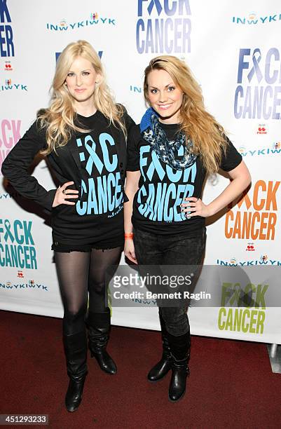 Actors Angel Reda and Ashley Kate Adams attends the F*ck Cancer benefit at Pacha on November 21, 2013 in New York City.