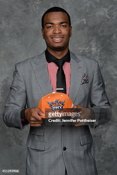 Warren, the 14th pick overall by the Phoenix Suns, poses for a portrait during the 2014 NBA Draft at the Barclays Center on June 26, 2014 in the...