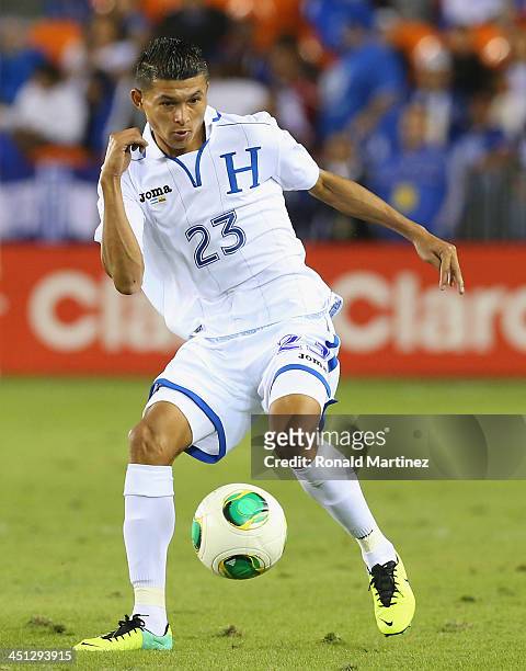 Edder Delgado of Honduras during an international friendly match at BBVA Compass Stadium on November 19, 2013 in Houston, Texas.