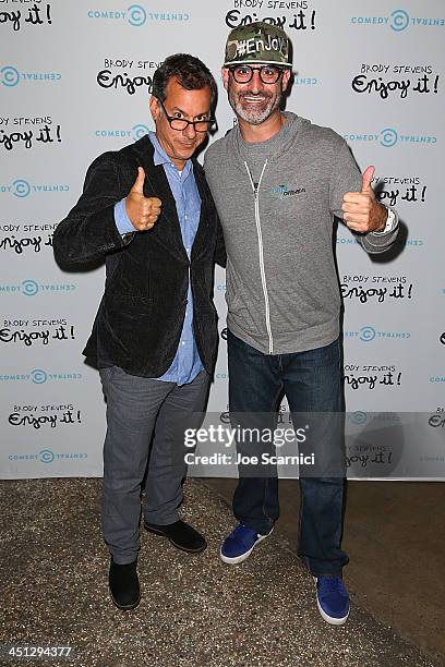 Comedy Central's President of Programming Kent Alterman and Comedian Brody Stevens arrive at the "Brody Stevens: Enjoy It!" Premiere Party at...