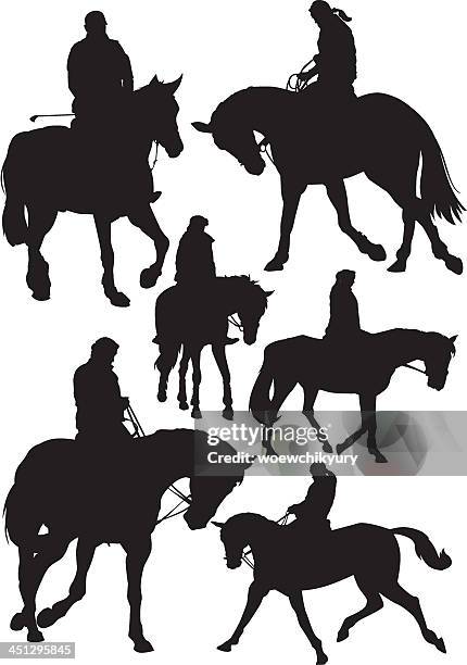 horse riding vector - beagle stock illustrations