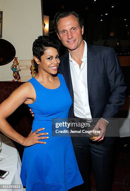 Journalist April Woodard and series creator/director Tony Goldwyn attend "The Divide" series premiere after party at Circo on June 26, 2014 in New...