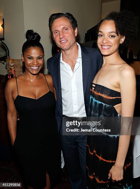 Actress Nia Long, series creator/director Tony Goldwyn and actress Britne Oldford attend "The Divide" series premiere after party at Circo on June...