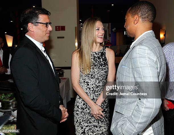 Series creator Richard LaGravenese, actress Marin Ireland and actor Damon Gupton attend "The Divide" series premiere after party at Circo on June 26,...