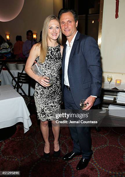 Actress Marin Ireland and series creator/director Tony Goldwyn attend "The Divide" series premiere after party at Circo on June 26, 2014 in New York...