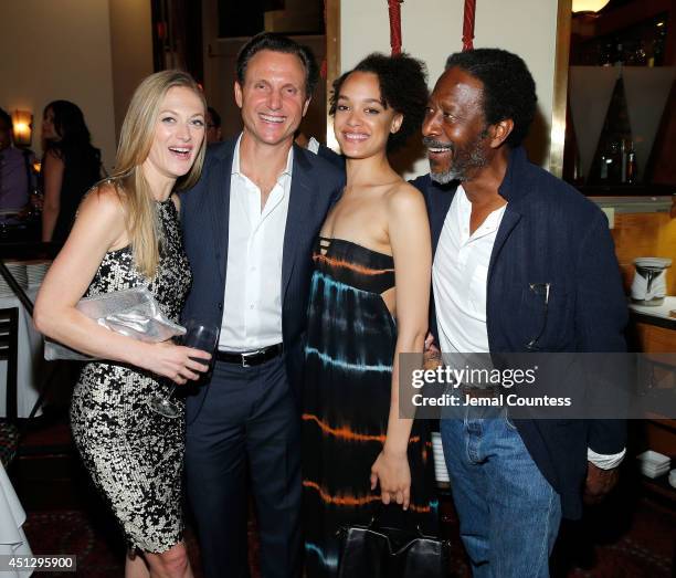 Actress Marin Ireland, series creator/director Tony Goldwyn, actress Britne Oldford and actor Clarke Peters attend "The Divide" series premiere after...