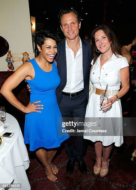 Journalist April Woodard, Series creator/director Tony Goldwyn and Emily Gerson Saines attend "The Divide" series premiere after party at Circo on...