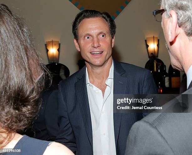 Series creator/director Tony Goldwyn speaks with guest at "The Divide" series premiere after party at Circo on June 26, 2014 in New York City.