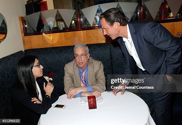 Series creator/director Tony Goldwyn speaks with guest at "The Divide" series premiere after party at Circo on June 26, 2014 in New York City.