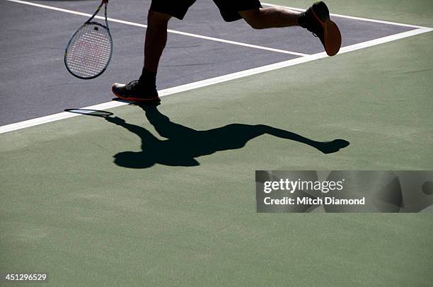 tennis player shadows - indian wells tennis stock pictures, royalty-free photos & images