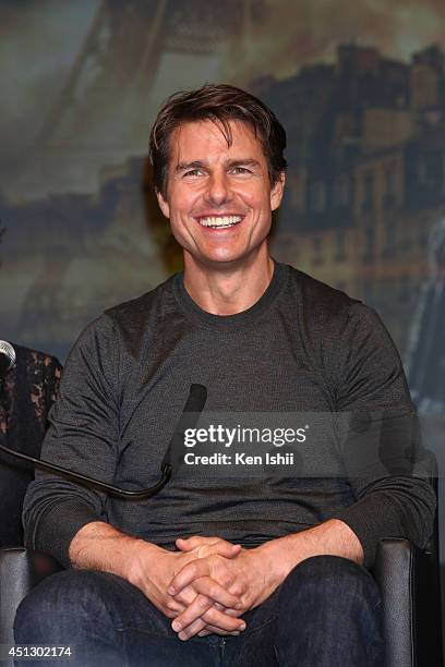 Actor Tom Cruise attends the press conference for Japan premiere of 'Edge of Tomorrow' at The Ritz Carton on June 27, 2014 in Tokyo, Japan.