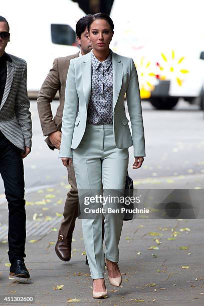 Tulisa Contostavlos arrives at Southwark Crown Court to face drug offence charges on June 27, 2014 in London, England.