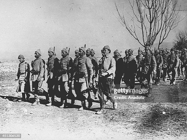 The black and white pictures Turkish General Staff has released on June 27, 2014 show the Gallipoli front, also known as Dardanelles, in Turkey...