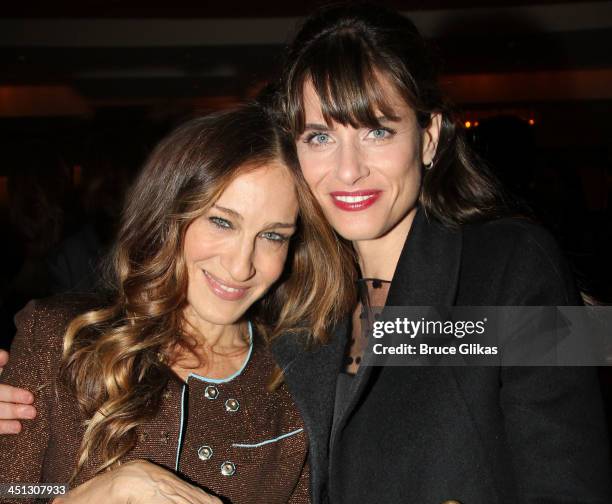 Sarah Jessica Parker and Amanda Peet attend the opening night after party for "The Commons Of Pensacola" at Brasserie 8 1/2 on November 21, 2013 in...