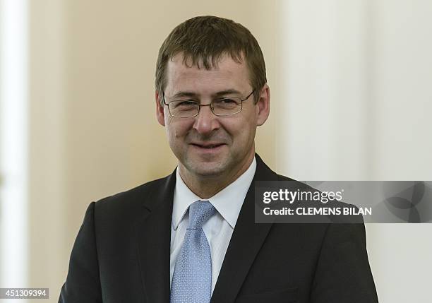 State Secretary and Head of the German Federal Presidential Office David Gill arrives to attend a panel discussion on World War I and its impact on...