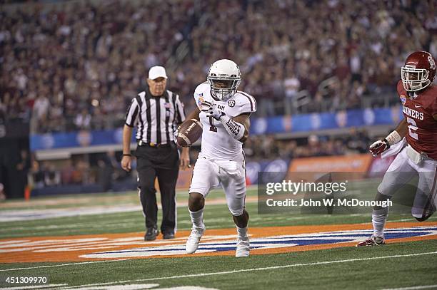 Cotton Bowl Classic: Texas A&M Ben Malena in action, rushing vs Oklahoma at Cowboys Stadium. Arlington, TX 1/4/2013 CREDIT: John W. McDonough