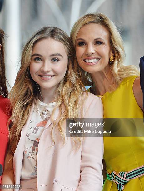 Singer/songwriter Sabrina Carpenter and television personality Elisabeth Hasselbeck pose for a picture during "FOX & Friends" All American Concert...