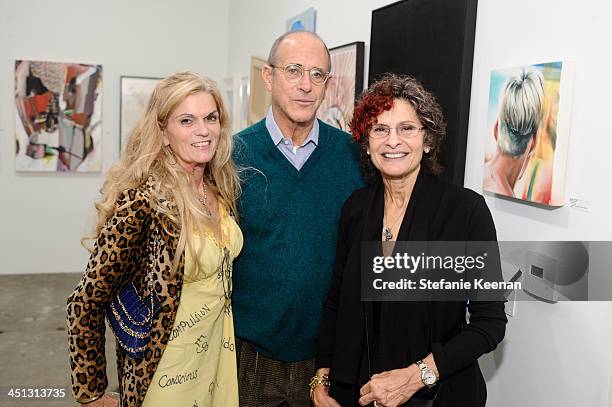 Winter Hoffman, Fred Hoffman and Susan Hort attend The Rema Hort Mann Foundation LA Artist Initiative Benefit Auction on November 21, 2013 in Los...