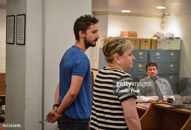 Shia LaBeouf , is arraigned in Midtown Community Court, on June 27, 2014 in New York City. The actor is charged with harrassment, disorderly conduct...