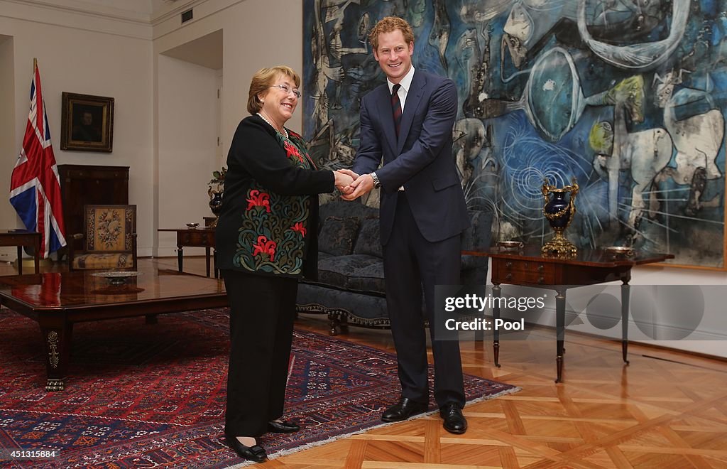 Prince Harry Visits Chile - Day 1