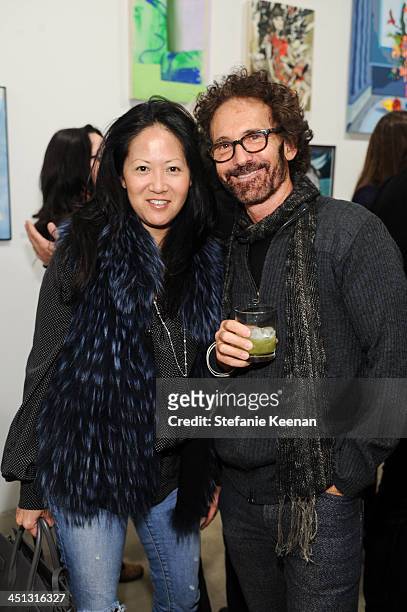 Julie Miyoshi and Darryl Wilson attend The Rema Hort Mann Foundation LA Artist Initiative Benefit Auction on November 21, 2013 in Los Angeles,...