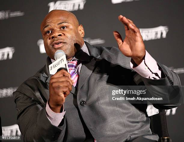 Professional bodybuilder Kai Greene speaks during a Q&A at the 2013 Variety Screening Series presentation of Vladar Co.'s Feature Documentary...