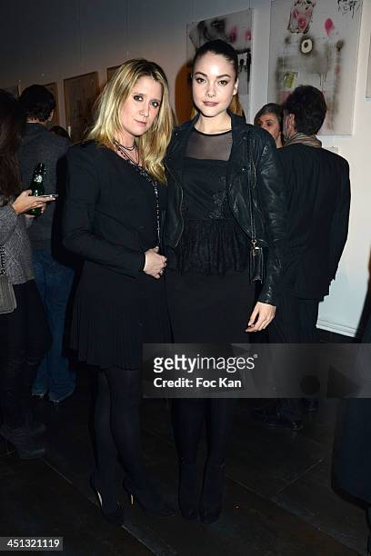 Delphine de Causans and Solweig Rediger LizlowÊattend the 'Flags From The Old Regime' : Pete Doherty and Alize Meurisse Paintings Exhibition Preview...