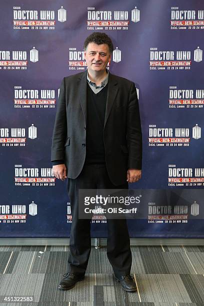 Steven Moffat, the writer of the science fiction series 'Doctor Who', poses for a photograph at the 'Doctor Who 50th Celebration' event in the ExCeL...