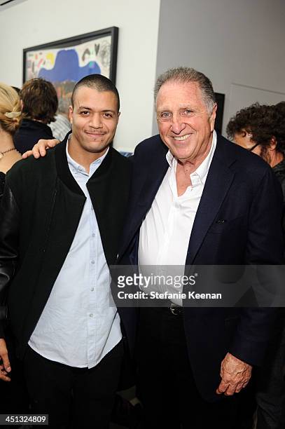 Christian Rosa and Stanley Hollander attend The Rema Hort Mann Foundation LA Artist Initiative Benefit Auction on November 21, 2013 in Los Angeles,...