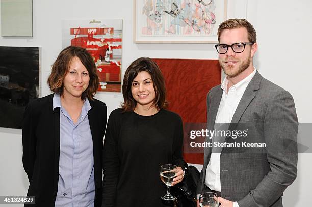 Tif Sigfrids, Jarrett Gregory and Rob Green attend The Rema Hort Mann Foundation LA Artist Initiative Benefit Auction on November 21, 2013 in Los...