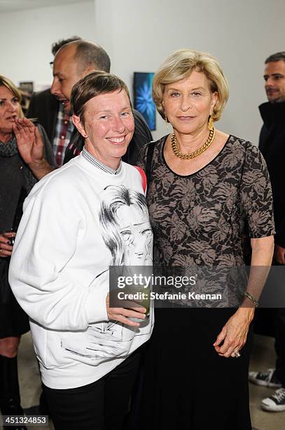 Christine and Gail Hollander attend The Rema Hort Mann Foundation LA Artist Initiative Benefit Auction on November 21, 2013 in Los Angeles,...