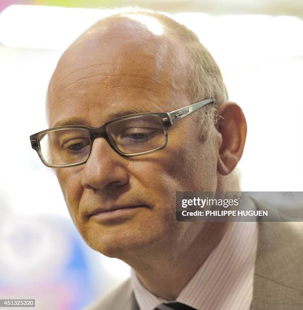 French Arnaud Mulliez, CEO of Auchan France, a branch of the French international retail group Auchan, is pictured during a visit in one of the...