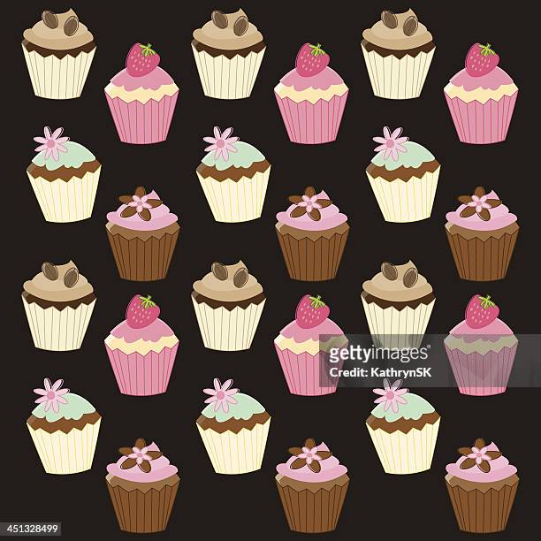 cupcake background - kathrynsk stock illustrations