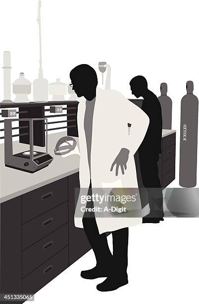 calculated - scientists working stock illustrations