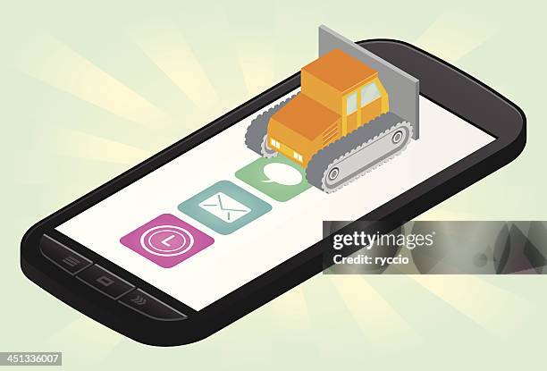 flat my icons - construction worker phone stock illustrations