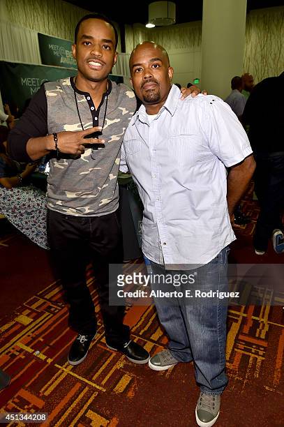 Actors Larenz Tate and Lahmard J. Tate attend day 1 of the Radio Broadcast Center during the BET Awards '14 on June 27, 2014 in Los Angeles,...