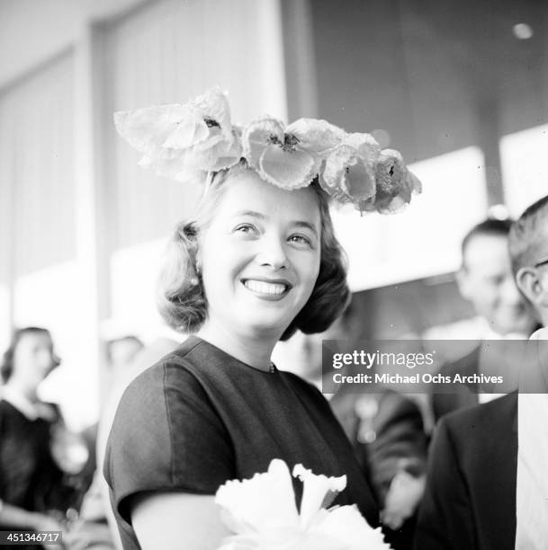 Actress Jeff Donnell and husband Aldo Ray attends the Colgate TV at the Hilton Hotel in Los Angeles, California.