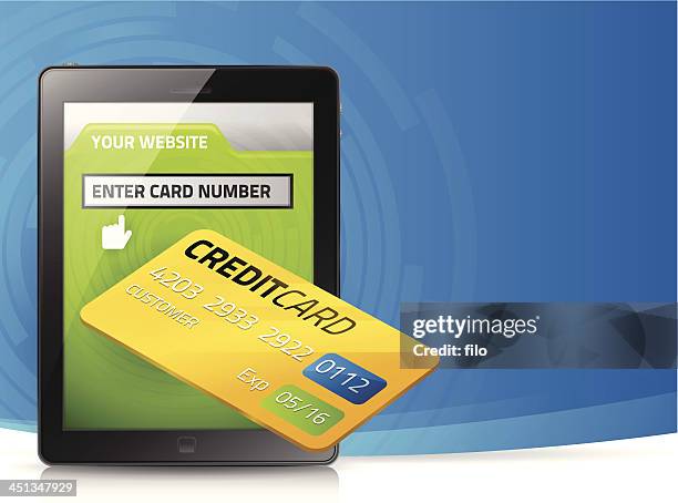 web shopping - card reader white background stock illustrations
