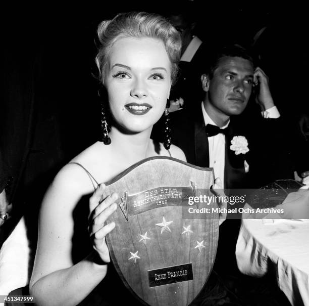 Actress Anne Francis attends the Makeup Artist Ball in Los Angeles, California.