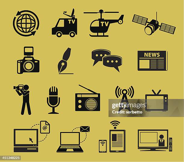 medien, kommunikation und journalismus symbole - job interview stock-grafiken, -clipart, -cartoons und -symbole
