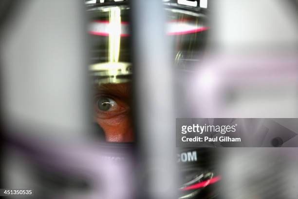 Heikki Kovalainen of Finland and Lotus prepares to drive during practice for the Brazilian Formula One Grand Prix at Autodromo Jose Carlos Pace on...