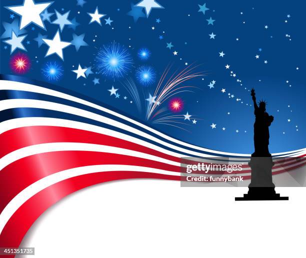 fourth of july celebration - american flag fireworks stock illustrations