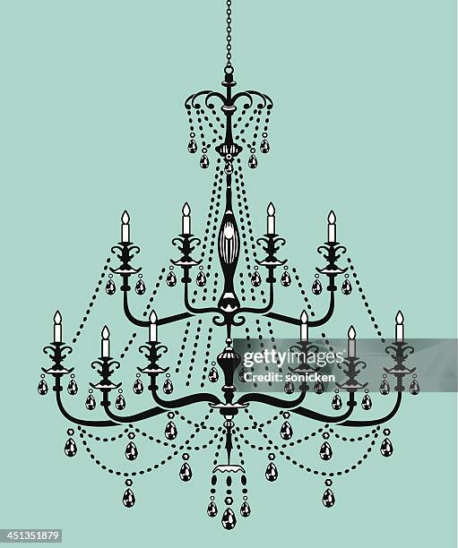 chandelier in victorian style - victorian pattern stock illustrations