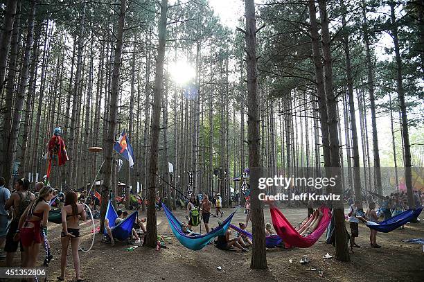 Atmosphere in Sherwood Forest on Day 2 of the 2014 Electric Forest Festival on June 27, 2014 in Rothbury, Michigan.