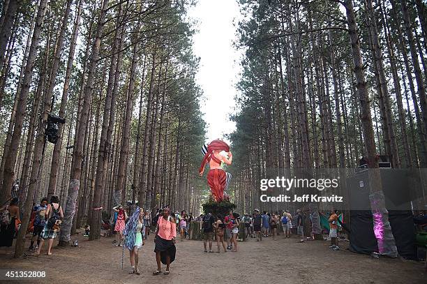 Atmosphere in Sherwood Forest on Day 2 of the 2014 Electric Forest Festival on June 27, 2014 in Rothbury, Michigan.