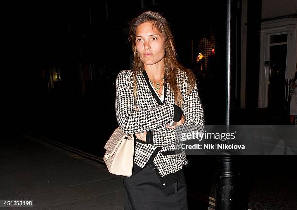 Carly Cole is seen leaving the Chiltern Firehouse, Marylebone on June 27, 2014 in London, England.